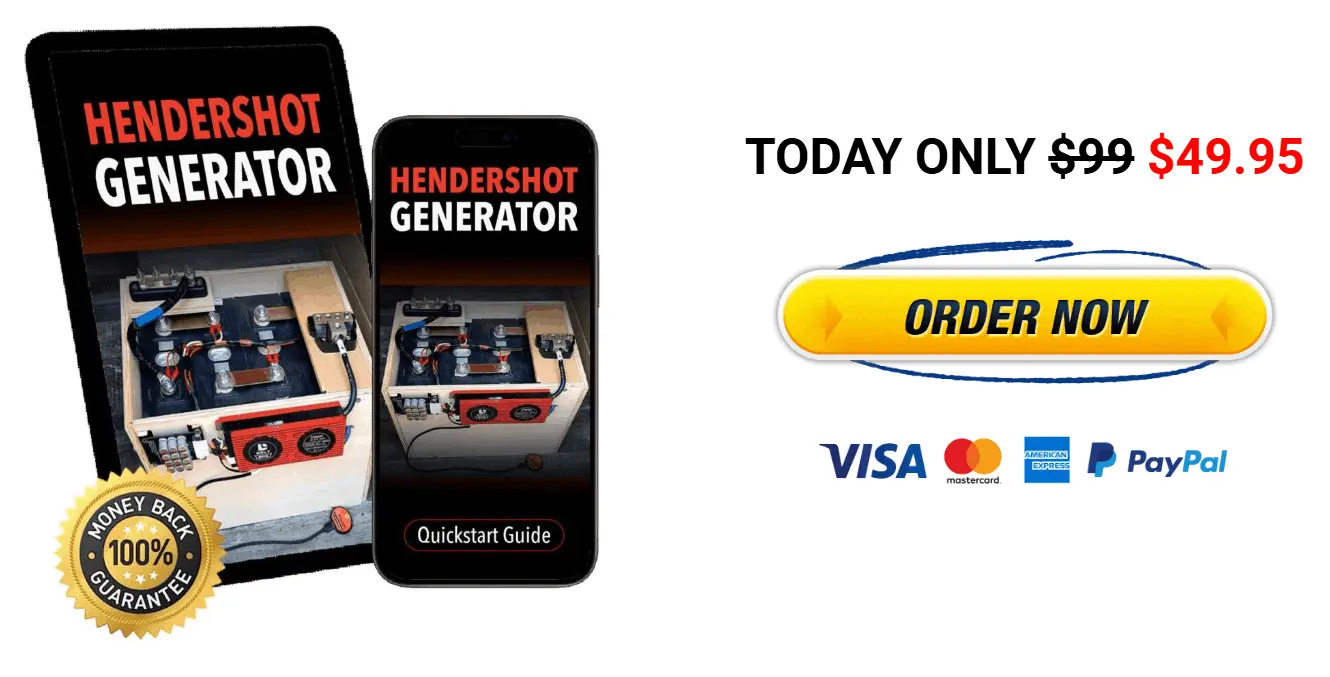 Hendershot Power Generator Price and Buy label